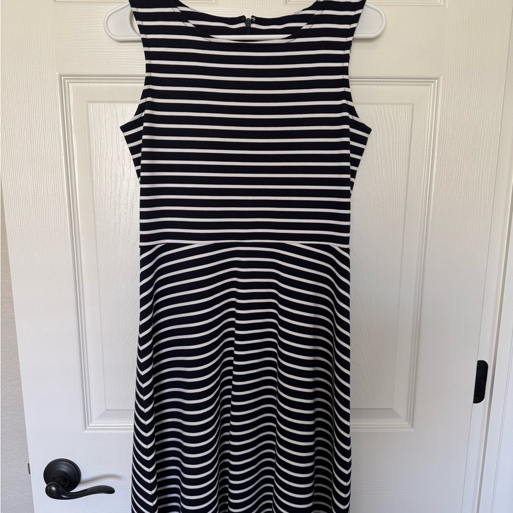 Classic Black and White Striped Dress